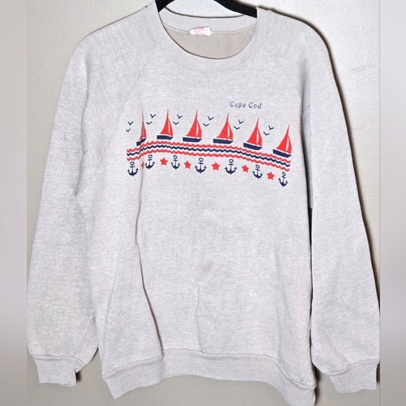 Vintage Women's Cape Cod Coastal Nautical Crewneck Sweatshirt, XL - Picture 1 of 2